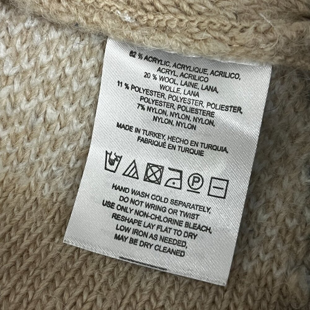 2/$30 Anthropologie Sleeping on Snow Tan Blue Open Cardigan Mabli Sweater Small - Picture 4 of 5